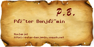 Péter Benjámin névjegykártya