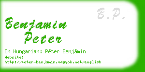 benjamin peter business card