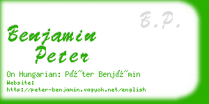 benjamin peter business card